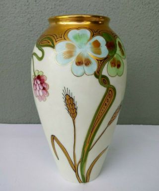E.  W.  Donath - Fine Antique Hand Painted Art Nouveau Porcelain Vase Signed King