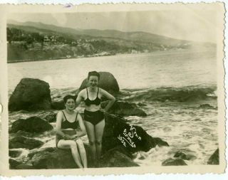 1952 Women Swimsuit Crimea Black Sea Nude Fashion Russian Vintage Photo