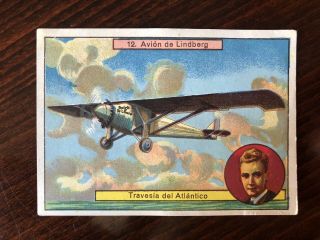 Rare Charles Lindbergh York Paris Aviation Pioneer Pitrading Card Circa 1930