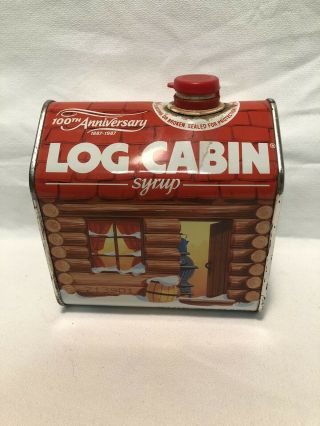 vintage log cabin syrup tin 3
