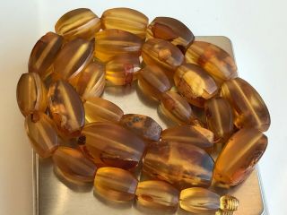 Vintage Butterscotch / Egg Yolk Baltic Amber Beads Necklace 95,  81 Gr