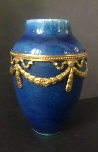 Mp Sevres France Paul Milet Porcelain Empire Miniature Vase W Bronze Ormolu