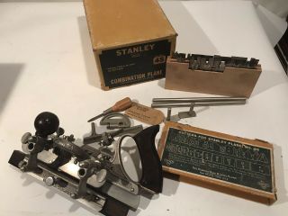 Vintage Stanley No.  45 Combination Plow & Plane W/blade Set