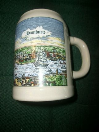 German Beer Mug Hamburg 0.  5l Gerz Stoneware Stein W Germany