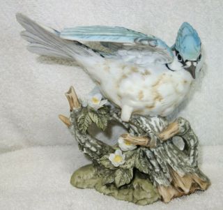 Vintage Homco Masterpiece Porcelain Bluejay Bird Figurine 1985