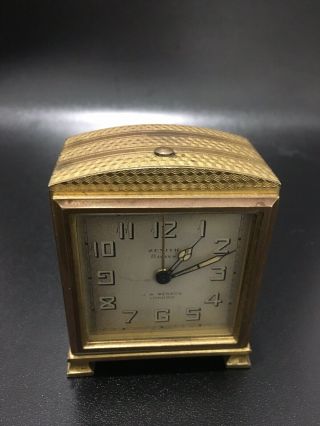 Antique/vintage Zenith Travel/table Alarm Clock,  8 Days J W Benson London