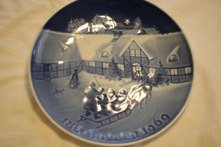 1969 Bing And Grondahl B & G Christmas Plate " Arrival Of Christmas Guests "