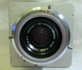 Vintage Kodak Wide Field Ektar 135mm F:6.  3 Flash Supermatic,  Lens Board & Caps