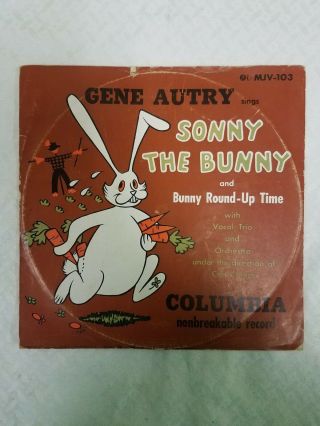 Gene Autry Sonny The Bunny/bunny Round - Up 10 " 78rpm Columbia Mjv - 103