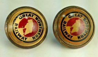 Vintage Horse Bridal Rosettes " Great Northern Railway " Domed Glass
