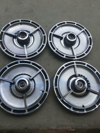 Vintage 1964 64 Chevrolet Chevy Impala Chevelle Ss Spinner Hubcaps Wheel Covers
