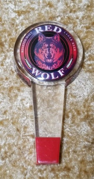 Red Wolf Beer Tap Handle Bar Man Cave