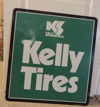 Vintage Kelly Springfield Tires Metal Sign,  Advertising 24 " X 36 " Double Side
