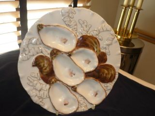 Antique Haviland Limoges Turkey Oyster Plate /dish
