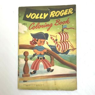Vintage Coloring Book Jolly Roger Coloring Book Pirates 1953