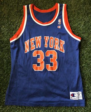 Vintage Champion 90s Nba York Knicks Jersey Men’s 44 Ewing Usa