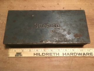 Vintage Snap - On Green Metal Tool Box 10 3/4” (old,  But Great) With Tools