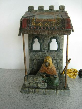 Orientalist Austrian Cold Painted Arab Lamp Style Of Franz Bergman And Chotka