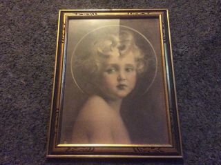 Vintage Light Of The World Print Charles Bosseron Chambers Jesus W Halo In Frame