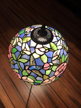 Vintage Tiffany Style Stained Glass Lamp Shade Multi Color 12 "
