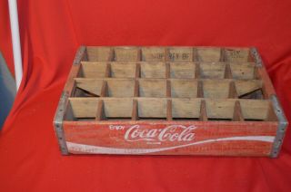 Coca Cola Wood Crate 24 Bottle Soda Drink Carrier Red
