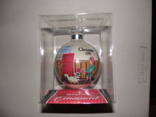 Collectible Snap - On Glass Ball Christmas Ornament Vintage 1999 Elves With Tools