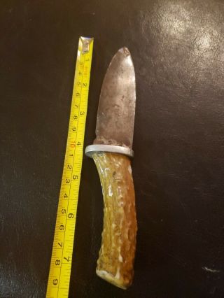 Vintage Stag Handle Fixed Blade Knife