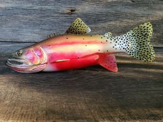 Greg Pususta 10 " Colorado Cutthroat Trout Fish Decoy Fly Fishing