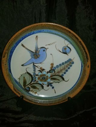 Ken Edwards El Palomar Tonala Pottery Blue Bird Luncheon /wall Plate 9 3/4 "