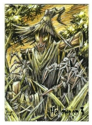 2018 Perna Halloween 3: The Witching Hour Anthony Tan Sketch Card Scarecrow