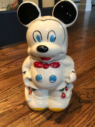 Vintage Double Sided Mickey And Minnie Cookie Jar