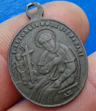 Ancient Bronze Religious Medallion.  S.  Alfonsie