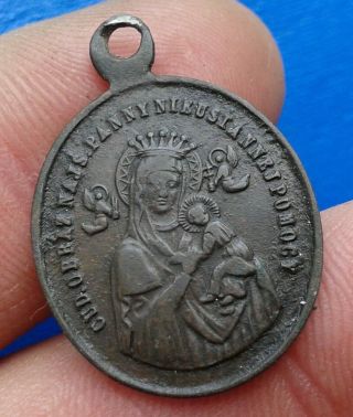 Ancient Bronze Religious Medallion.  S.  ALFONSIE 2
