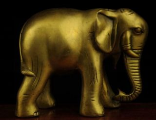 China Antique Old Hand Made Brass Elephant Statue C01