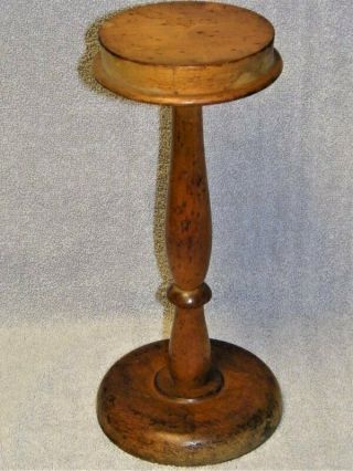 Antique 12 " Solid Turned Wood Hat Stand Millinery Display Wig Rack