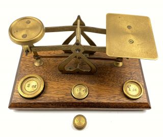 Vintage Balance Scale With Weights Made In England Warranted Accurate