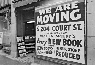 Vtg 1950s 35mm Negative Rochester Ny Bookstore Moving Sign 1047 - 41