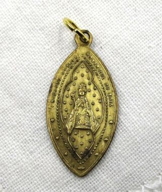 Our Lady Of The Jewels Antique Belgian 19th Century Pendant Brass Bronze