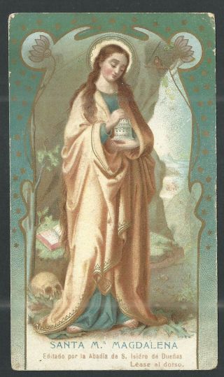Holy Card Antique De Santa Maria Magdalena Image Pieuse Santino Estampa