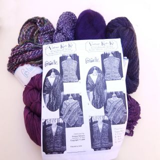 Fantastic Colinette Hand Dyed Yarns Vintage Knit Kits: Blackberry Fh