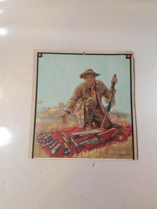 Antique Winchester Cardboard In Store Calendar " The Old Winchester Trader "