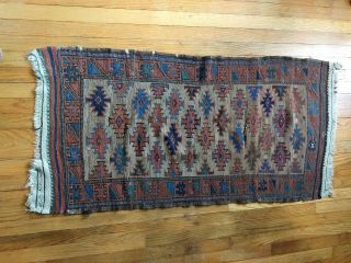 Antique Hand Woven Native American Indian Navajo Rug 52 " X 26 "