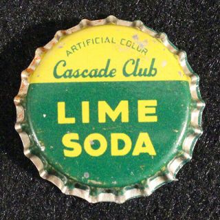 Cascade Club Lime Soda Cork Lined Soda Bottle Cap Seattle Washington Wash