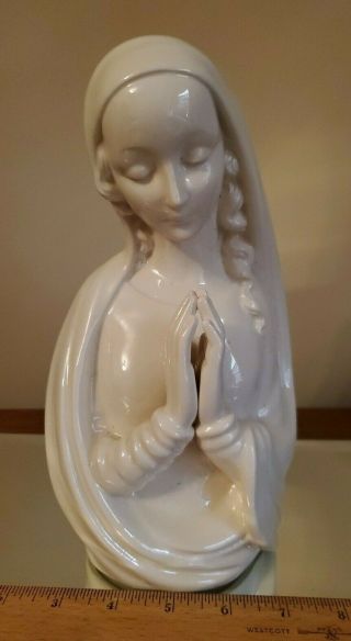 Vtg 1960s Goebel Ceramic Virgin Mary Madonna Praying Bust Figure West Germany