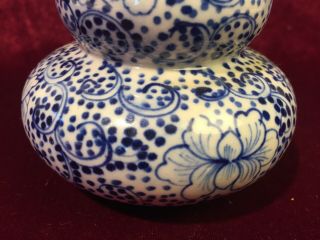 Antique Chinese Porcelain Double Gourd Vase 19th Century Blue And White 1 Of 2 2