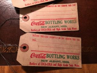 44 1930 ' s Coca Cola Bottle Crate Carrier Tags Sign Albany Miss MS Coke OLD 2