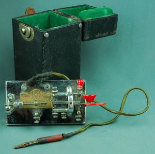 Vintage Vibroxplex Telegraph Sounder Key Bug Chrome 161132 & Box Rr