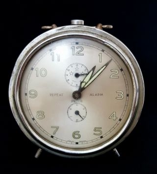 Peter Repeat Alarm Clock Vintage Rare Watch Made In Germany Still