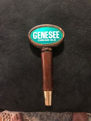 Genesee Cream Ale Beer Wood Tap Handle Knob Bar Rochester Ny Rare