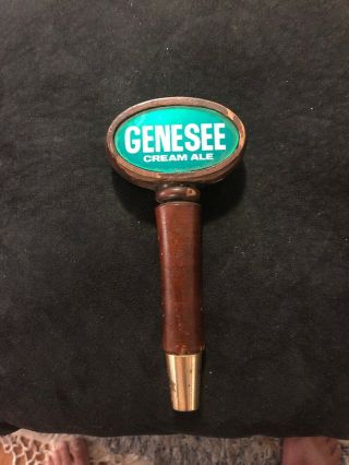 Genesee Cream Ale Beer Wood Tap Handle Knob Bar Rochester NY RARE 2